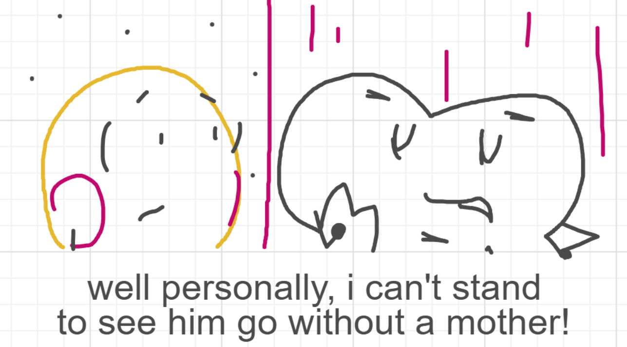 A panel from I've Been Everywhere, Man, episode nine of the Board Boards object show by Furretwalk/WalkingFurret.